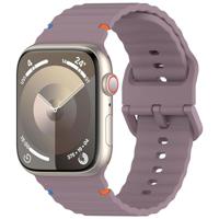 By Qubix - Wave sportband - Zacht paars - Compatible met Apple Watch 38mm / 40mm / 41mm / 42mm - Compatible Apple watch bandjes