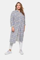 Ulla Popken Longblouse, letterdessin, lange zijsplitten - Grote Maten