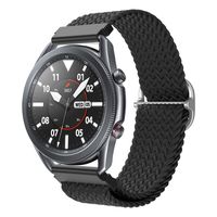 Bandje geschikt voor Samsung Galaxy Watch 40/41/42/44/45/46MM - Geschikt voor Samsung Galaxy Watch 1/2/3/4/5/6/Classic Watch 4/Watch 5 Pro/Watch 6 Classic/Watch Active/Watch Active 2 - Maat One Size - Horlogebandje - Nylon - Zwart - thumbnail