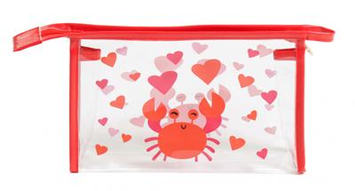 Siretessile toilettas krab junior 22 cm rood/transparant
