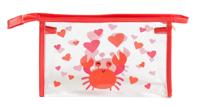 Siretessile toilettas krab junior 22 cm rood/transparant