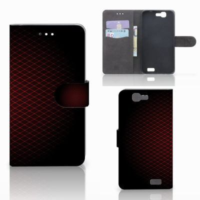 Huawei Ascend G7 Telefoon Hoesje Geruit Rood