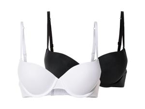 esmara Dames push-up beha's  (85D, Zwart/wit)