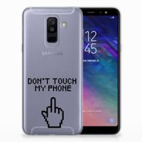 Samsung Galaxy A6 Plus (2018) Silicone-hoesje Finger Don't Touch My Phone