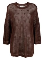 Nanushka robe courte en crochet à logo - Marron