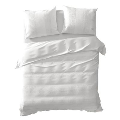 Yellow Annaka dekbedovertrek - 2-persoons (200x200/220 cm + 2 slopen) - Percal katoen - Wit