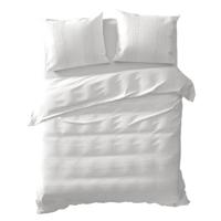 Yellow Annaka dekbedovertrek - 2-persoons (200x200/220 cm + 2 slopen) - Percal katoen - Wit