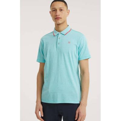 LERROS gemêleerde regular fit polo turquoise