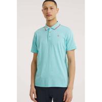 LERROS gemêleerde regular fit polo turquoise