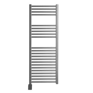 Sanicare elektrische design radiator 45x112cm zilvergrijs met Bluetooth en thermostaat links zwart