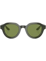 Giorgio Armani lunettes de soleil rondes à logo imprimé - Vert - thumbnail