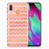 Samsung Galaxy A40 TPU bumper Waves Roze - thumbnail