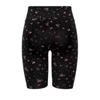 ONLY gebloemde cycling short ONLTHEA zwart/roze