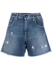 Jacob Cohën short en jean à effet usé - Bleu