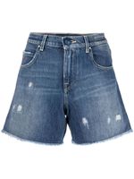 Jacob Cohën short en jean à effet usé - Bleu - thumbnail