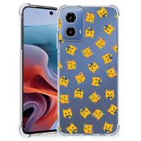 Doorzichtige Silicone Hoesje voor Motorola Moto G34 Katten Emojis - thumbnail