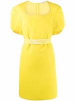 Stella McCartney robe ceinturée à manches bouffantes - Jaune