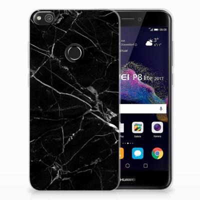 Huawei P8 Lite 2017 TPU Siliconen Hoesje Marmer Zwart - Origineel Cadeau Vader