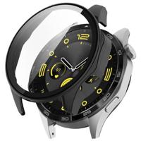 Huawei Watch GT 4 Plastic Hoesje met Glazen Screenprotector - 46mm - Zwart