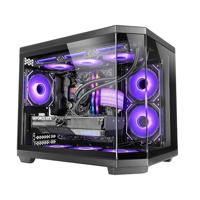Mars Gaming MC-3TCOREM, Custom Micro-ATX Gaming Behuizing, Drievoudig Gehard Glas, Dual-Kamer Design, Ondersteuning Voor 360mm Waterkoeling, Kabelbeheer, Mini-Tower PC, USB-C, Zwart