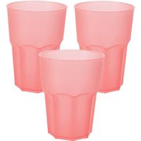 Drinkbekers - 24x stuks - onbreekbaar kunststof - rood - 480 ml