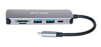 D-Link DUB-2325 5-in-1 USB-C hub met 2 USB 3.0-poorten (USB-C poort, SD/microSD-kaartlezer voor pc, MacBook Pro, MacBook Air, iPad Pro, Chromebook, Surface Pro enz.)