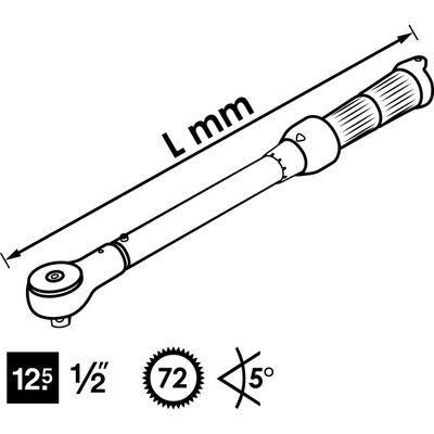 Vigor V3441 V3441 Momentsleutel Met omschakelbare ratel 1/2 (12.5 mm) 40 - 200 Nm