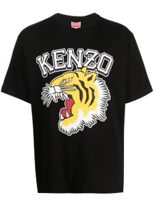 Kenzo t-shirt en coton à imprimé tigre - Noir