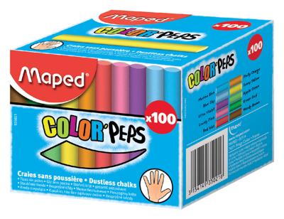Schoolbordkrijt maped color'peps gekleurd Schoolbordkrijt maped color'peps gekleurd