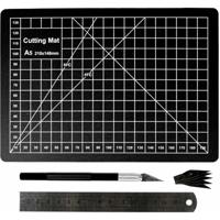 Precisie hobbymes met snijmat - 8 delig - metaal / kunststof - scalpel