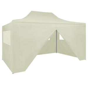 Partytent met 4 zijwanden inklapbaar 3x4 m staal crme