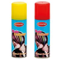 Supporters of Carnaval verkleed haarverf/haarspray set rood/geel 125 ml - thumbnail