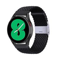 By Qubix - Compatible met Garmin Forerunner 255 - Braided nylon bandje - Zwart - Compatible Garmin bandje - Bandbreedte: 22mm