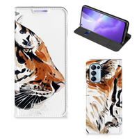 Bookcase OPPO Find X3 Lite Watercolor Tiger