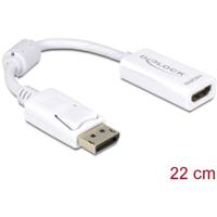 Delock 61767 DisplayPort / HDMI Adapter [1x DisplayPort stekker - 1x HDMI-bus] Wit Met Ferrietkern 12.00 cm - thumbnail