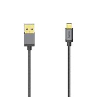 Hama Micro-USB-kabel, USB 2.0, 480 Mbit/s, metaal, 0,75 m