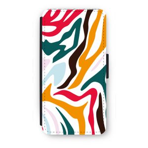 Colored Zebra: iPhone 8 Plus Flip Hoesje