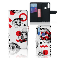 Telefoonhoesje met Naam Alcatel 1S 2020 Skull Red - thumbnail