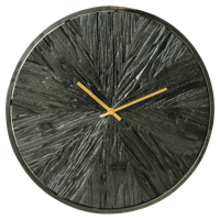 PTMD Klok Rolf zwart hout metalen rand rond S 42 X 4,5 X 42