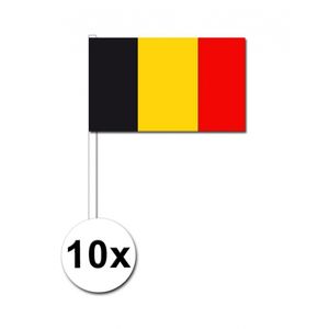 Zwaaivlaggetjes Belgie 10 stuks   -