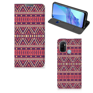 OPPO A53 | A53s Hoesje met Magneet Aztec Paars