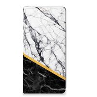 Xiaomi Redmi Note 12 Pro Plus Standcase Marmer Wit Zwart - Origineel Cadeau Man