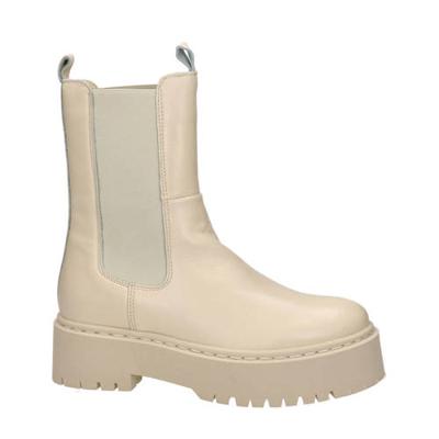 Nelson hoge leren chelsea boots ecru