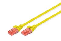 DIGITUS LAN kabel Cat 6 - 1m - CCA netwerkkabel Met RJ45 - U/UTP Niet Afgeschermd - Compatibel met Cat-6A & Cat-5e - Geel
