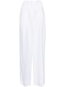 Peserico pantalon ample en lin à taille haute - Blanc