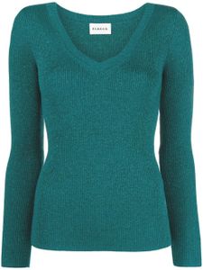 P.A.R.O.S.H. pull nervuré à tissage métallisé - Vert