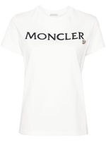 Moncler t-shirt en coton à logo brodé - Blanc