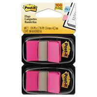Post-it Vlaggen Standaard Tape Vlaggen in Dispenser, Helder Roze, 100 Vlaggen/Dispenser