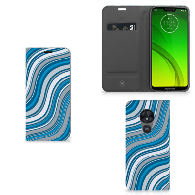 Motorola Moto G7 Power Hoesje met Magneet Waves Blue