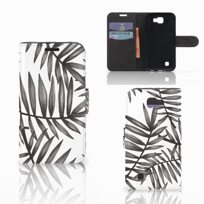 LG K4 Hoesje Leaves Grey